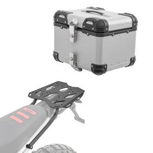 Set Alu Topcase + Gepäckbrücke passend für BMW F 900 GS 2024 Bagtecs XS45 silber