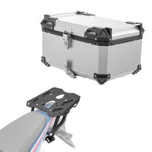 Set Alu Topcase + Gepäckbrücke passend für Honda Africa Twin CRF 1100 L 20-21 Bagtecs XB65 silber