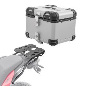 Set Alu Topcase + Gepäckbrücke passend für Yamaha Tracer 7 21-24 Bagtecs XS45 silber