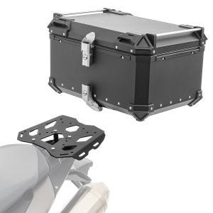 Set Alu Topcase + Gepäckbrücke passend für BMW F 800 GS /Adventure 08-18 Bagtecs XB65 schwarz