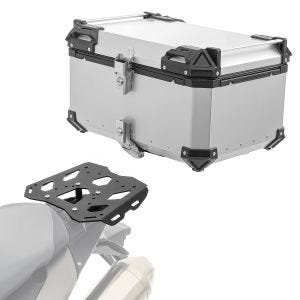 Set Alu Topcase + Gepäckbrücke passend für BMW F 800 GS /Adventure 08-18 Bagtecs XB65 silber