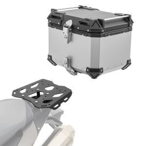 Set Alu Topcase + Gepäckbrücke passend für BMW F 800 GS /Adventure 08-18 Bagtecs XB45 silber