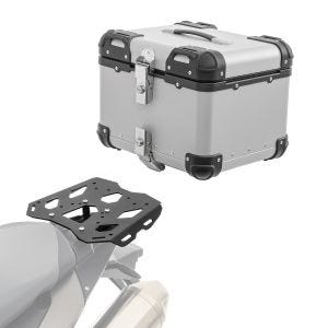 Set Alu Topcase + Gepäckbrücke passend für BMW F 800 GS /Adventure 08-18 Bagtecs XS45 silber