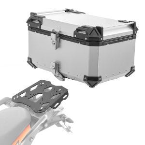 Set Alu Topcase + Gepäckbrücke passend für KTM 1050 Adventure 15-16 Bagtecs XB65 silber