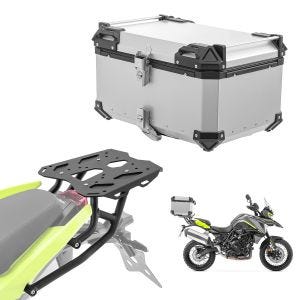 Set Alu Topcase + Gepäckbrücke passend für Benelli TRK 702/ X 23-24 Bagtecs XB65 silber