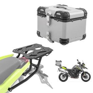 Set Alu Topcase + Gepäckbrücke passend für Benelli TRK 702/ X 23-24 Bagtecs XS45 silber