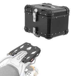 Set Alu Topcase + Gepäckbrücke passend für BMW F 650 GS / Dakar 04-07 Bagtecs XS45 schwarz