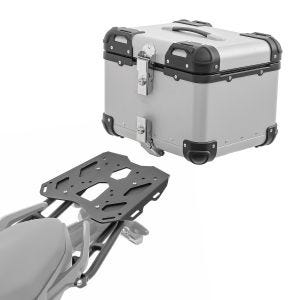 Set Alu Topcase + Gepäckbrücke passend für BMW F 900 XR 20-24 Bagtecs XS45 silber