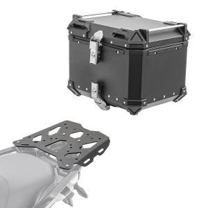 Set Alu Topcase + Gepäckbrücke passend für BMW R 1200 / 1250 GS 13-23 Bagtecs XB45 schwarz