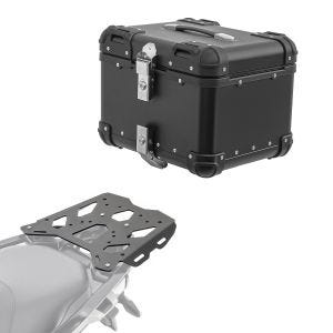 Set Alu Topcase + Gepäckbrücke passend für BMW R 1200 / 1250 GS 13-23 Bagtecs XS45 schwarz