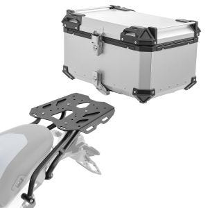 Set Alu Topcase + Gepäckbrücke passend für BMW R 1300 GS 23-24 Bagtecs XB65 silber