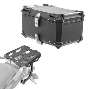 Set Alu Topcase + Gepäckbrücke passend für Suzuki V-Strom 1050 / XT 20-24 Bagtecs XB65 schwarz