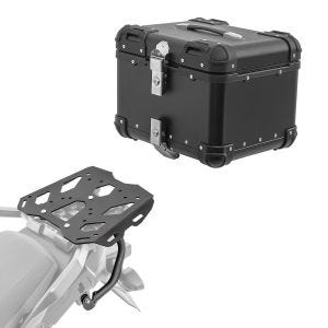 Set Alu Topcase + Gepäckbrücke passend für Suzuki V-Strom 650 / XT 17-24 Bagtecs XS45 schwarz