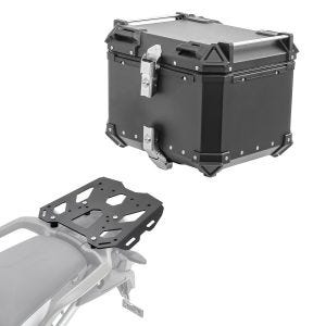 Set Alu Topcase + Gepäckbrücke passend für Triumph Tiger 900 GT / Pro 20-24 Bagtecs XB45 schwarz