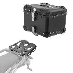Set Alu Topcase + Gepäckbrücke passend für Triumph Tiger 1200 GT/ Pro 22-24 Bagtecs XS45 schwarz