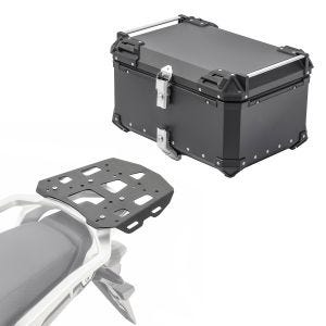 Set Alu Topcase + Gepäckbrücke passend für Husqvarna Norden 901 21-24 Bagtecs XB65 schwarz