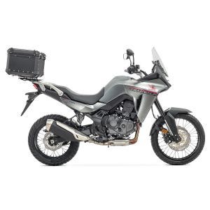 Set Aluminium Top Case + support adapté à Honda Transalp XL 750 23-24 Porte-bagages Bagtecs XB65 noir DPL1