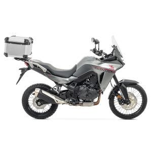 Set Aluminium Top Case + support adapté à Honda Transalp XL 750 23-24 Porte-bagages Bagtecs XB65 argent DPL1