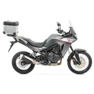 Set Aluminium Top Case + support adapté à Honda Transalp XL 750 23-24 Porte-bagages Bagtecs XB45 argent DPL1