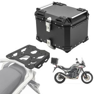 Set Aluminium Top Case + support adapté à Honda Transalp XL 750 23-24 Porte-bagages Bagtecs XB45 noir DPL2