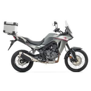 Set Aluminium Top Case + support adapté à Honda Transalp XL 750 23-24 Porte-bagages Bagtecs XS45 argent DPL1