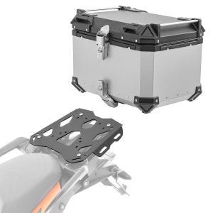 Set Alu Topcase + Gepäckbrücke passend für KTM 1190 Adventure/ R 13-16 Bagtecs XB55 silber