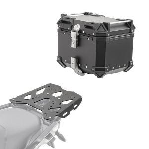 Set Alu Topcase + Gepäckbrücke passend für BMW R 1200 / 1250 GS 13-23 Bagtecs XB35 schwarz