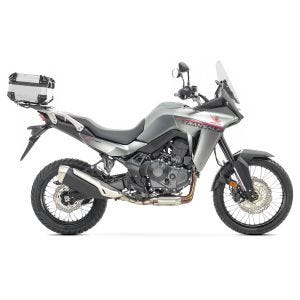 Set Aluminium Top Case + support adapté à Honda Transalp XL 750 23-24 Porte-bagages Bagtecs XB22 argent DPL1