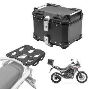 Set Alu Topcase + Gepäckbrücke passend für Honda Transalp XL 750 23-24 Bagtecs XB35 schwarz DPL2