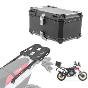 Set Aluminium Top Case + support adapté à Yamaha Tenere 700 19-24 Porte-bagages Bagtecs XB65 noir DPL2