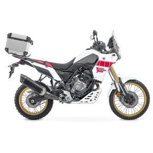 Set Aluminium Top Case + support adapté à Yamaha Tenere 700 19-24 Porte-bagages Bagtecs XB65 argent DPL1
