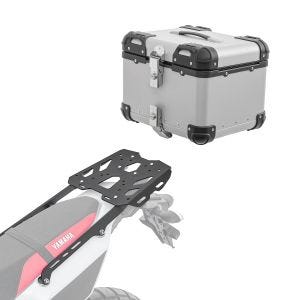 Set Aluminium Top Case + support adapté à Yamaha Tenere 700 World Raid / Rally 22-24 Porte-bagages Bagtecs XS45 argent