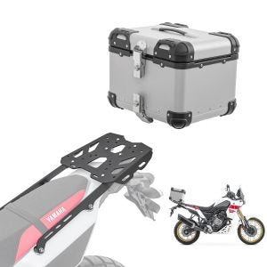 Set Aluminium Top Case + support adapté à Yamaha Tenere 700 19-24 Porte-bagages Bagtecs XS45 argent DPL2