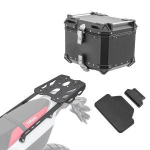 Set Aluminium Top Case + support adapté à Yamaha Tenere 700 World Raid / Rally 22-24 Porte-bagages Bagtecs XB45 noir + dosseret