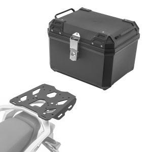 Set Top Case + support adapté à Honda Transalp XL 750 23-24 Porte-bagages Bagtecs QB45 noir