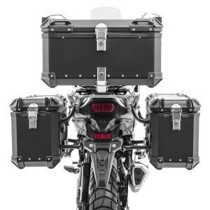Set Valises laterales aluminium + topcase + supports pour Honda Transalp XL 750 23-25 Bagtecs XW38-XB65 noir DPL1