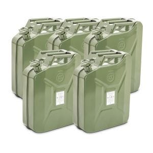 5x Bidon d'essence en métal 20 litres Bidon de carburant Bagtecs JC3 vert