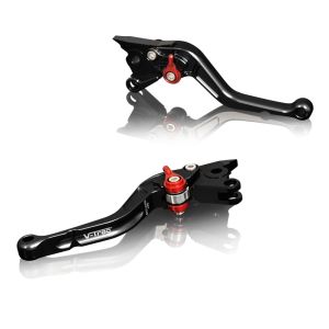 Levier d'embrayage et levier de frein compatible avec Kawasaki Z 1000 03-06 court noir-rouge