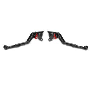 Levier de frein et d'embrayage compatible avec Yamaha MT-125 14-21 Vario longueur-réglable noire-rouge