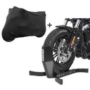 Set CD1 Motorrad-Abdeckung Indoor + Motorradwippe Easy Plus ConStands_1