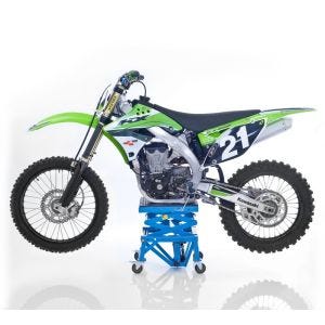 Moto Pont Elevateur Hydraulique ConStands Crosslift XL Béquille Motocross avec Roulettes bleu DPLB1