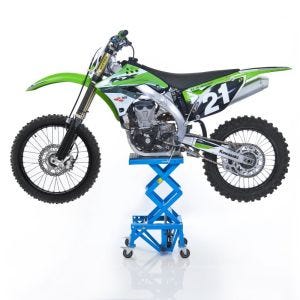Moto Pont Elevateur Hydraulique ConStands Crosslift XL Béquille Motocross avec Roulettes bleu DPLB