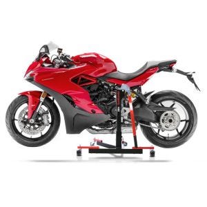 Chariot de Déplacement compatible avec Ducati Supersport / S 17-21 rouge - Idéal pour Garage, 300 kg