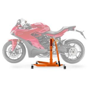 Lève moto centrale compatible avec Ducati Supersport / S 17-21 orange ConStands Power-Classic