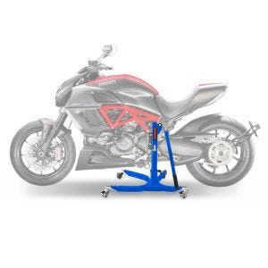 Lève moto centrale compatible avec Ducati Diavel 11-18 bleu ConStands Power-Classic