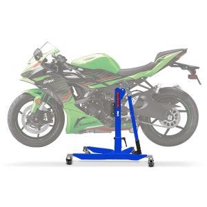 Lève moto centrale compatible avec Kawasaki Ninja ZX-6R 24-25 bleu ConStands Power-Classic