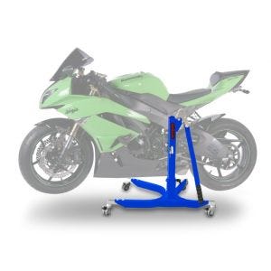 Lève moto centrale compatible avec Kawasaki ZX-6R 09-16 bleu ConStands Power-Classic