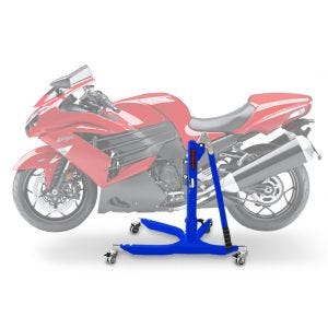 Lève moto centrale compatible avec Kawasaki ZZR 1400 06-20 bleu ConStands Power-Classic