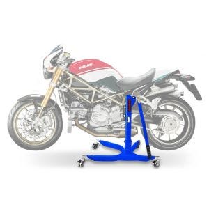 Lève moto centrale compatible avec Ducati Monster S2R 1000 06-08 bleu ConStands Power-Classic