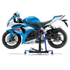 Chariot de Déplacement compatible avec Suzuki GSX-R 1000 09-16 bleu - Idéal pour Garage, 300 kg